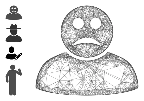 Persona triste eclosionada Vector Mesh — Archivo Imágenes Vectoriales