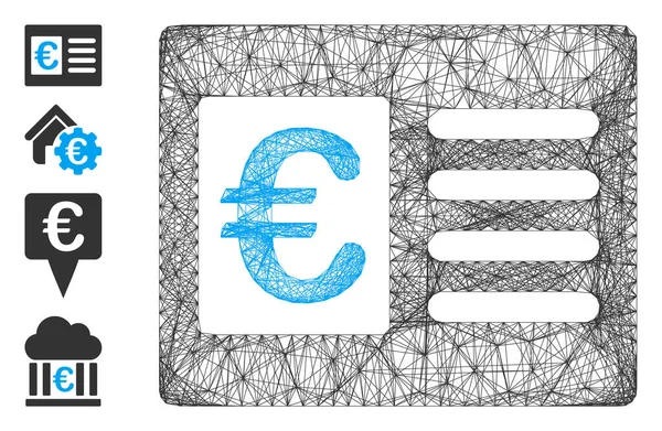 Hatched Euro Bank Account Maille vectorielle — Image vectorielle