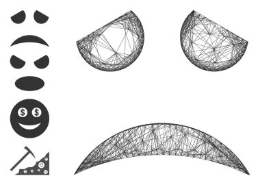 Ağ Surat Gülen Gülen Vektör Ağı