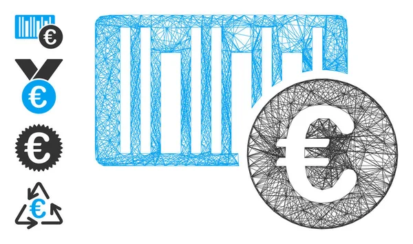 Net Euro Bar Code Ціна Векторна сітка — стоковий вектор