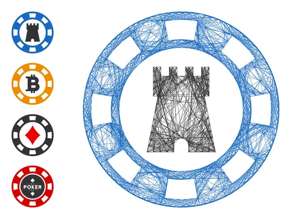 네트워크 캐슬 카지노 칩 Vector Mesh — 스톡 벡터