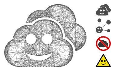 Ağ Gülen Bulutlar Vektör Ağı