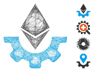 Ağ Ethereum Endüstrisi Dişli Vektör Ağı