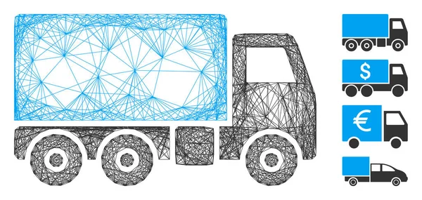 Malla vectorial de camión lineal — Archivo Imágenes Vectoriales