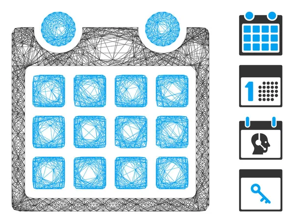 ハッチングカレンダーベクトルメッシュ — ストックベクタ