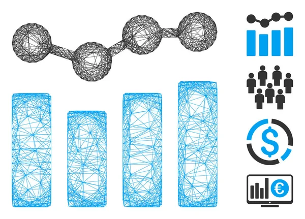 선형 차트 Vector Mesh — 스톡 벡터