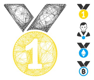 Ağ Altın Madalya Vektör Ağı