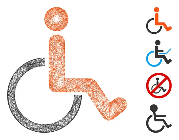 Linear Disabled Person Vector Mesh — Stock Vector