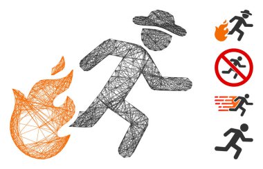 Ateş Vektörü Ağı 'ndan Ağ Koşan Adam