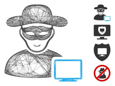 Ağ Bilgisayarı Hacker Vektör Ağı