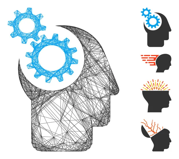Malha de vetor de pensamento linear — Vetor de Stock