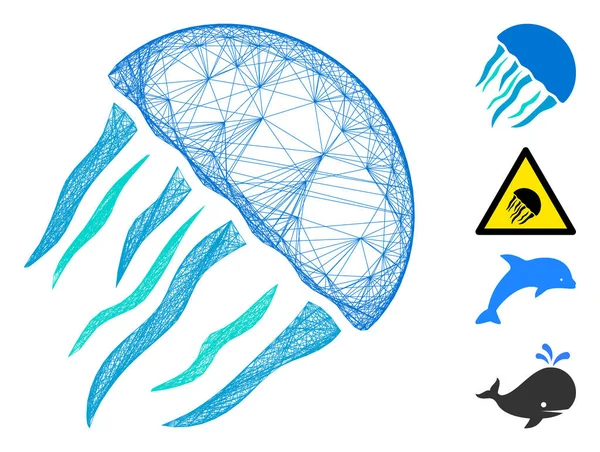 Rede Jellyfish Vector Mesh —  Vetores de Stock