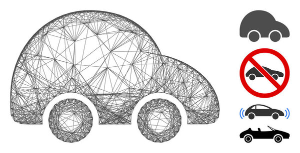 Hatched Car Vector Mesh