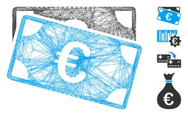 Ağ Euro Banknotes Vektör Ağı