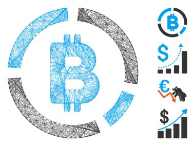 Net Bitcoin Diyagram Vektör Ağı