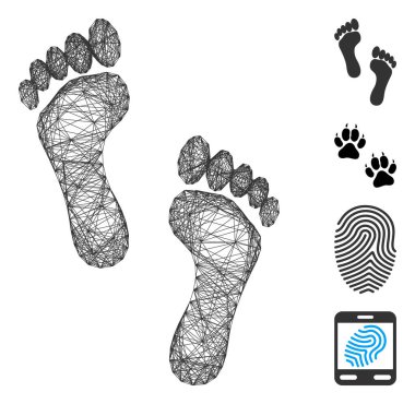 Ağ Ayak İzi Vektör Ağı