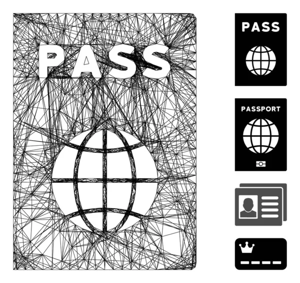 Rede Passaporte Vector Mesh — Vetor de Stock