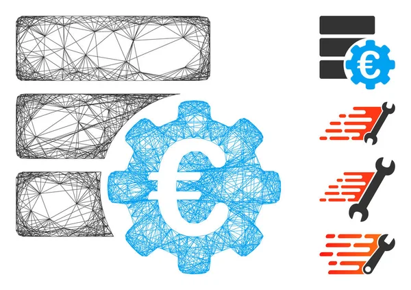 Hatched Euro Financial Database Options Maillage vectoriel — Image vectorielle