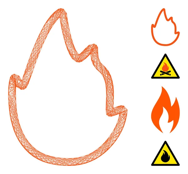 Векторная сетка огненного контура — стоковый вектор