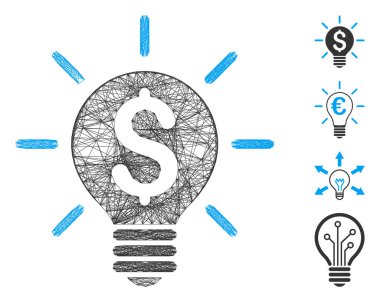 Ağ İş Fikri Ampul Vektör Ağı