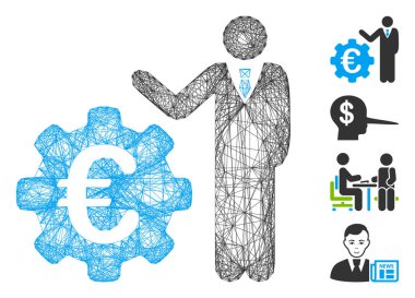 Ağ Euro İş Adamı Vektör Ağı