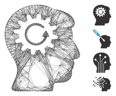 Ağ Başlı Vites Döndürme Vektörü Ağı
