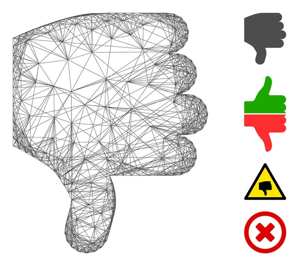 Polegar linear para baixo Vector Mesh —  Vetores de Stock