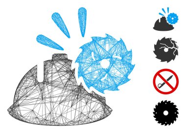 Ağ Dairesel Bıçak Baş Koruma Vektörü AğıName