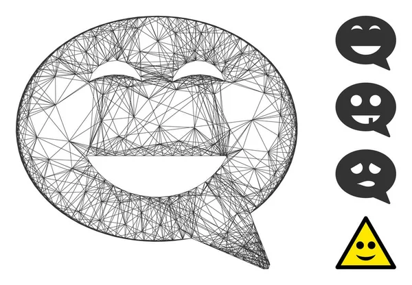 Netwerk blij Smiley Bericht Vector Mesh — Stockvector