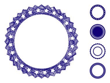 Başrolde Rosette Yuvarlak Çerçeve Vektör Ağı