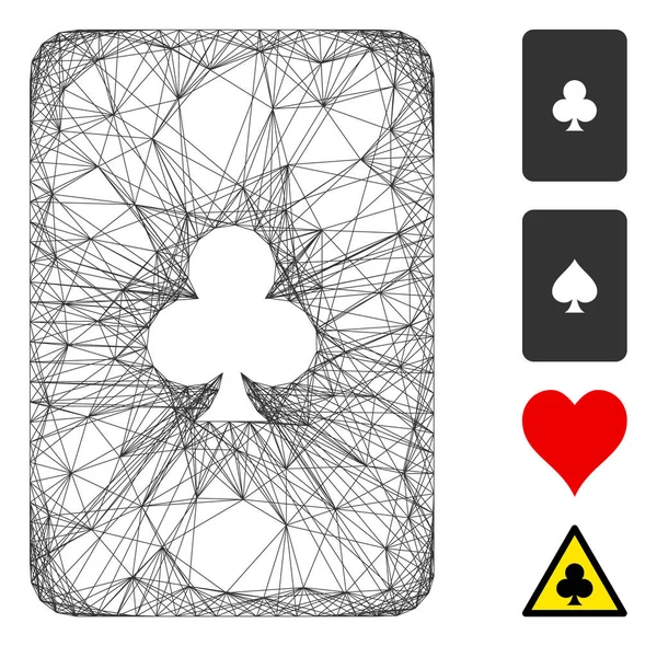 Clubs de réseau jouant au maillage vectoriel de carte — Image vectorielle