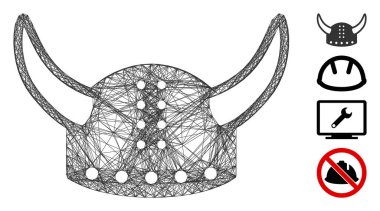 Ağ Boynuzlu Miğfer Vektör Ağı