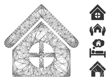 Yuvarlak Pencere Vektör Ağlı Ağ Ev