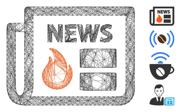 Net Hot News Vector Mesh — Stockový vektor