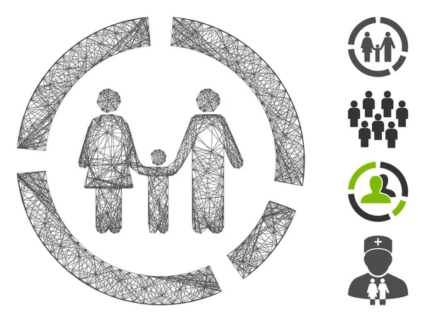 Netwerkfamilie Diagram Vector Mesh — Stockvector