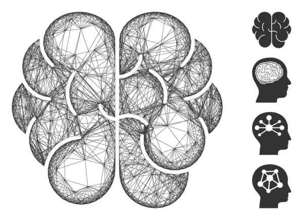 Maille vectorielle de cerveau haché — Image vectorielle