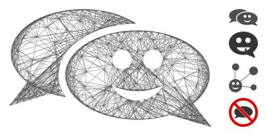 Yumurtadan Gülümseyen Sohbet Mesajları Vektör AğıName