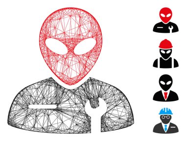 Yumurtadan Çıkan Uzaylı Mekanik Vektör Ağı