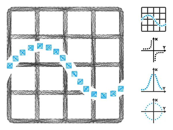 Gráfico de função linear Vector Mesh — Vetor de Stock