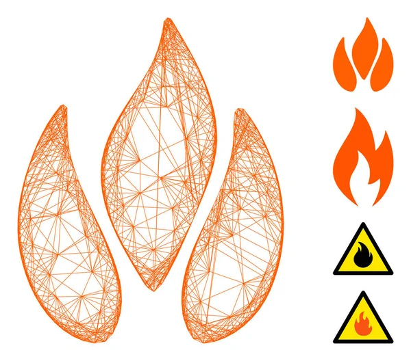 Netzwerk Fire Vector Mesh — Stockvektor