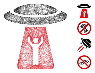 Doğrusal Adam Kaçırma UFO Vektör Ağı