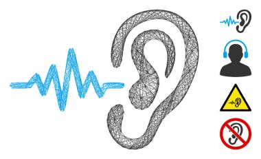 Ağ İşitme Ses Sinyali Vektör Ağı