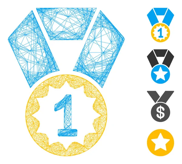 Net First Place Medal Vector Mesh — Stock Vector