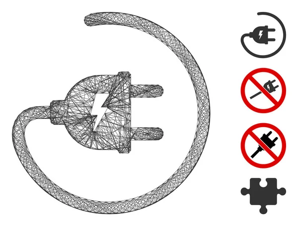 Malha elétrica escovada do vetor do adaptador — Vetor de Stock