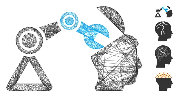 Netwerk Open Hoofd Chirurgie Manipulator Vector Mesh — Stockvector