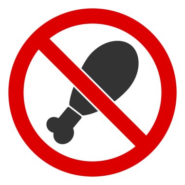 Düz Raster Tavuk Bacağı Yok Simgesi