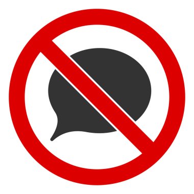 Düz Raster Mesaj Bulutu Yok Simgesi