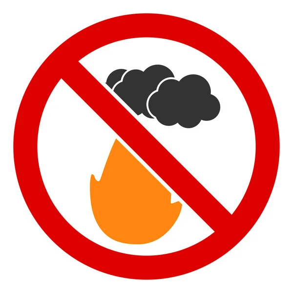 Flat Raster No Smoking Fire Icon — Stockfoto