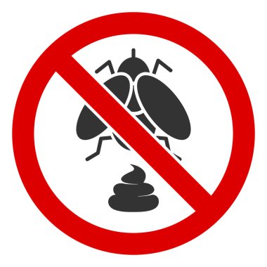 Flat Raster No Fly Shit Icon