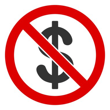 Düz Raster Dolar Yok Simgesi